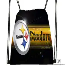 Custom Steelers Moon Drawstring Backpack Bag Cute Daypack Kids Satchel (Black Back) 31x40cm#2018612-01-15