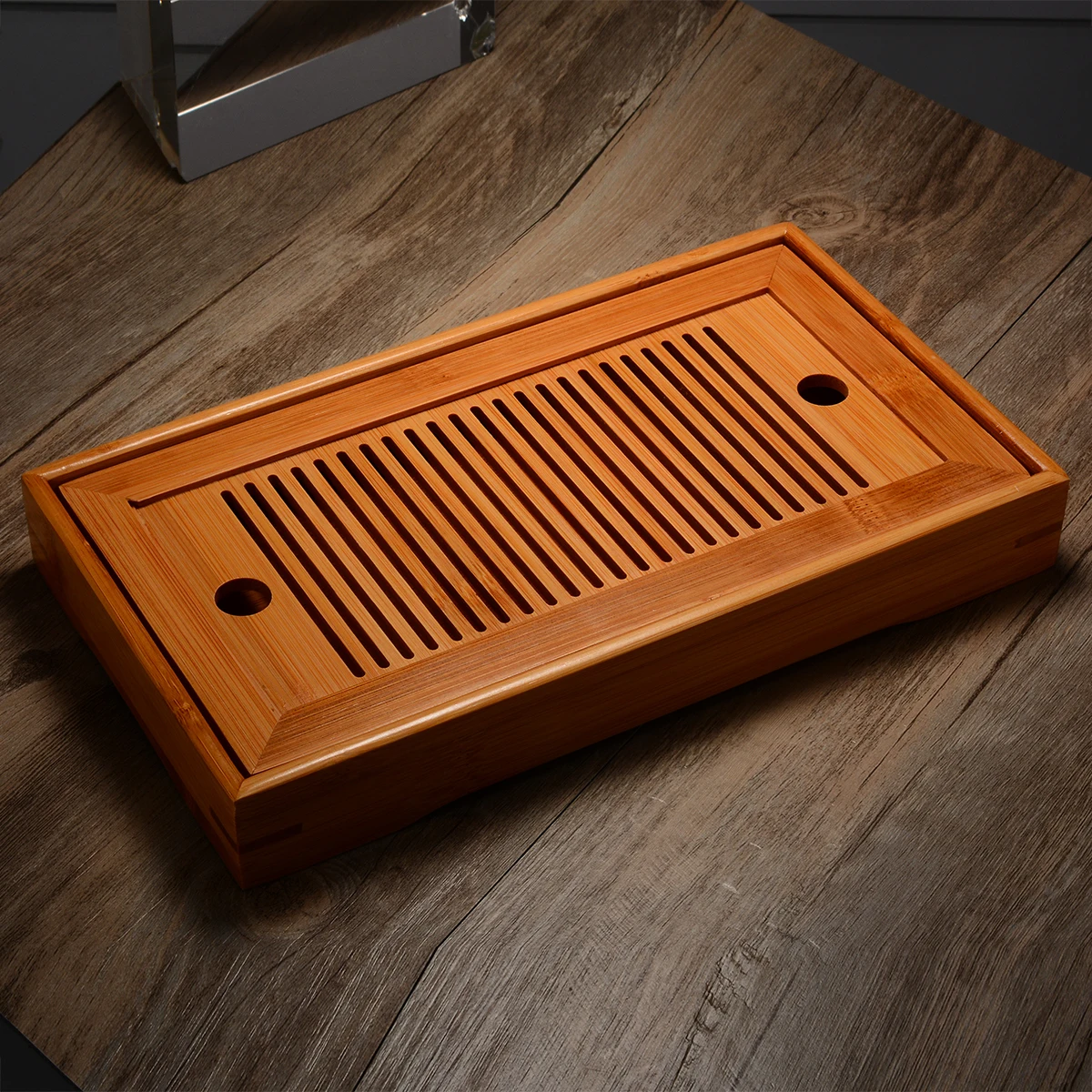 Portable Bamboo Tea Tray Chinese Gongfu Tea Trays Table Serving Water Holder Home Supplies