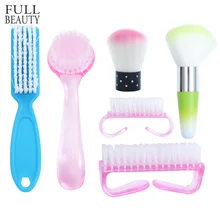 1 pçs 6 tipos de plástico escova de limpeza do prego remover pó mais limpo para acrílico uv gel unhas arte manicure cuidado acessório ch095(China)