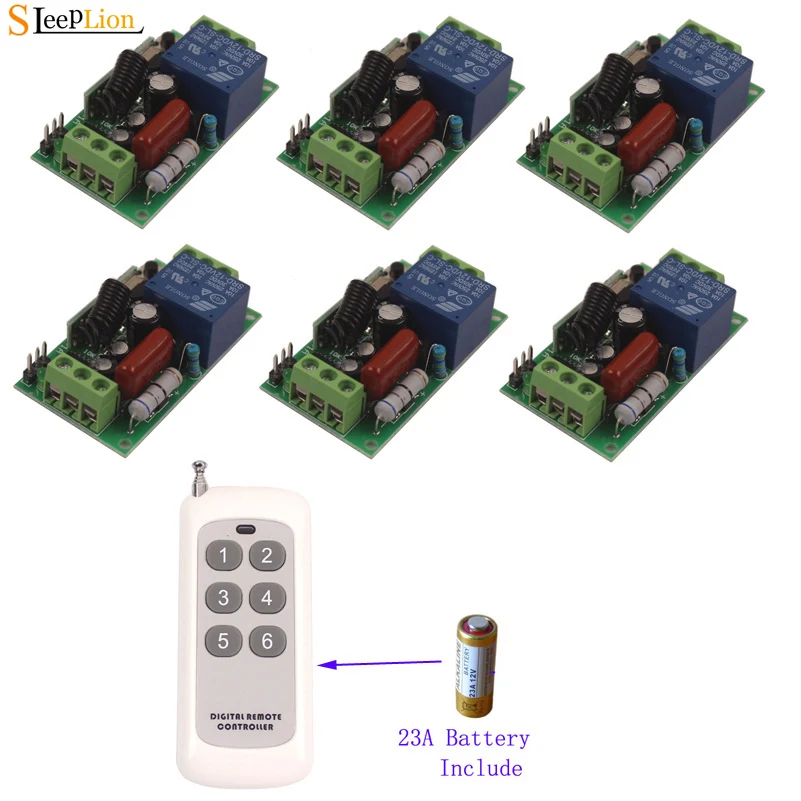 

Sleeplion 220V 10A 1CH RF Wireless Remote Switch 315/433Mhz Digital Remote Control Switch 220V Lamp LED Light Transmitter Module
