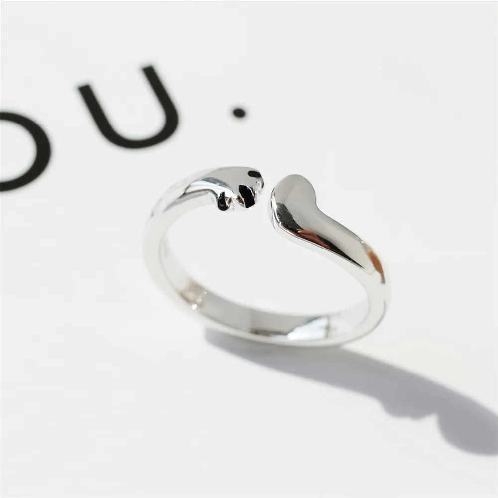 cat paw open ring 100% Sterling 925 silver Jewelry Vintage Adjustable rings High Quality Jewelry for women girl gift