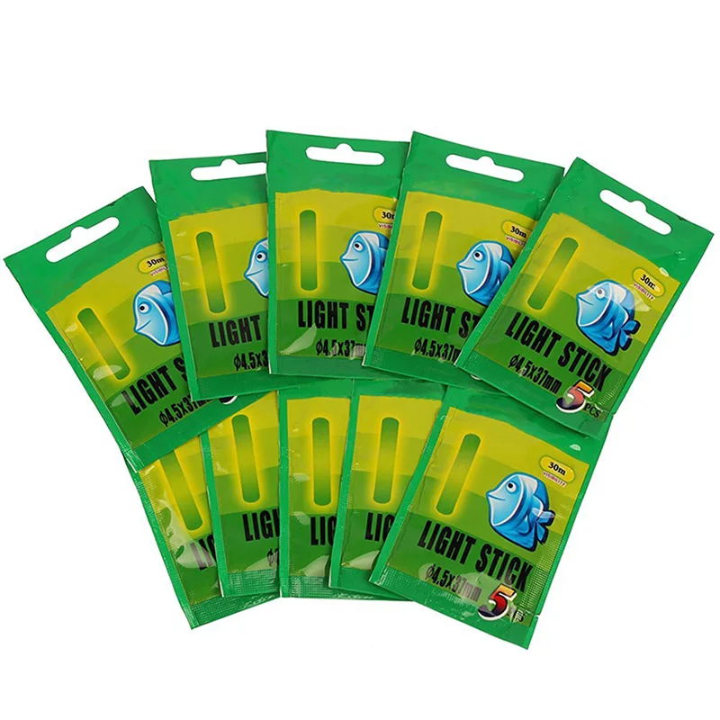 50 قطعة 4.5*37 مللي متر اليراعات ل الصيد ليلة الصيد مضيئة تعويم ضوء الفلورسنت عصا قضيب متعدد الألوان أضواء الصيد أدوات