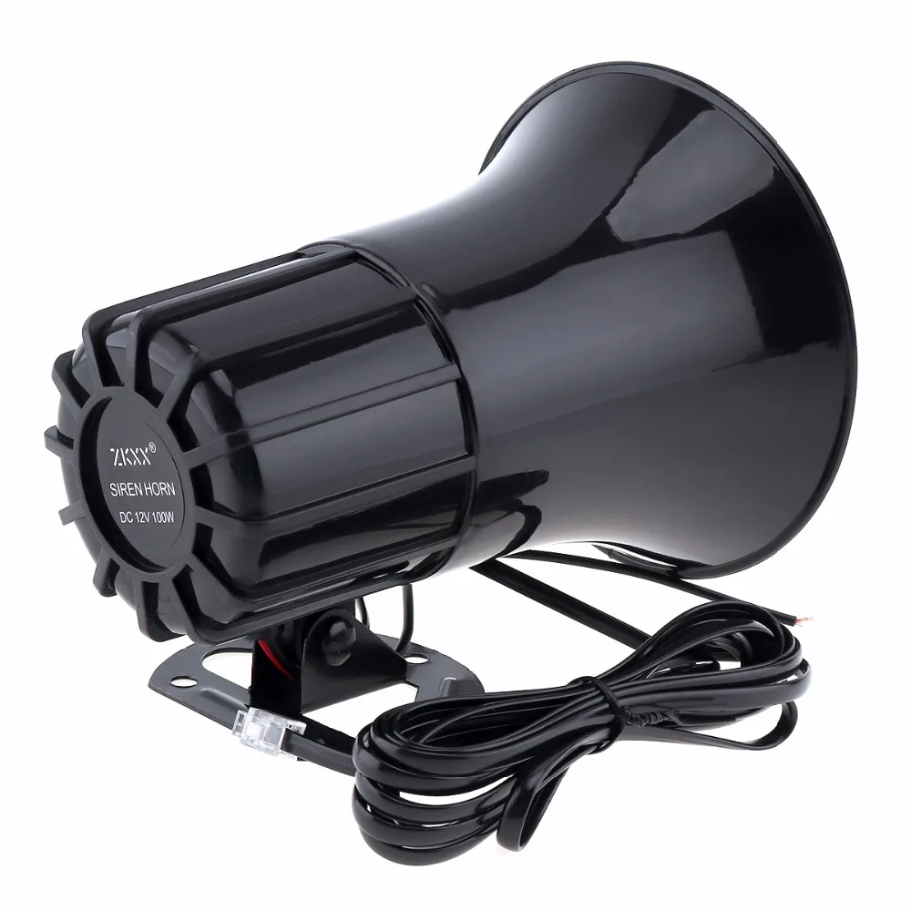 100W 7 Sound Tones Loud Horn Auto Car Truck Vehicle Speaker Warning Alarm Siren Horn Fire Ambulance Loudspeaker with MIC