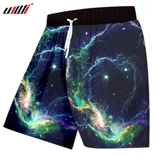 UJWI классические Galaxy Space 3d пляжные шорты с рисунком мужские новые модные пляжные шорты Harajuku быстросохнущие брюки большого размера 6XL