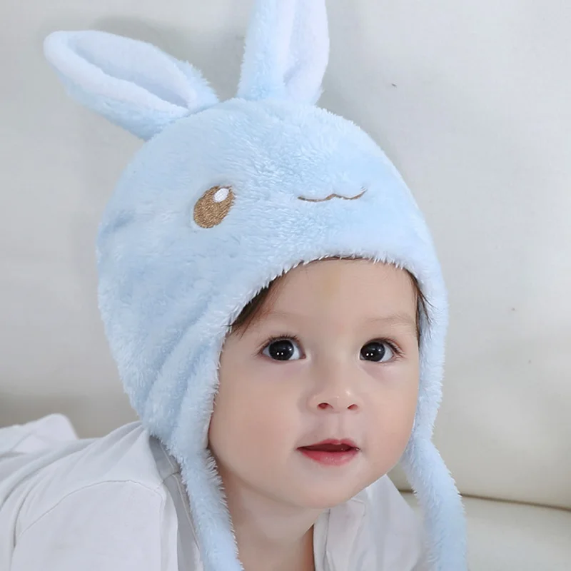 Rabbit/bear Ears Cute Baby Hat Soft Cotton Newborn Baby Beanie Double Layer Warm Winter Hat For