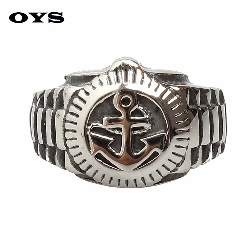 font b Mens b font Vintage Navy Anchor font b Ring b font Free Gift
