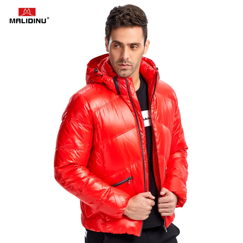 

MALIDINU 2020 Fashion Men Down Jacket Winter Thick Down Coat Brand 70%White Duck Down Winter Parka Detachable Hood Free Shipping