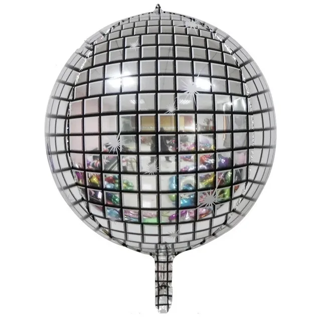 Holographic Silver Laser Disco Ball Balloon Hangable 22" 4D Large