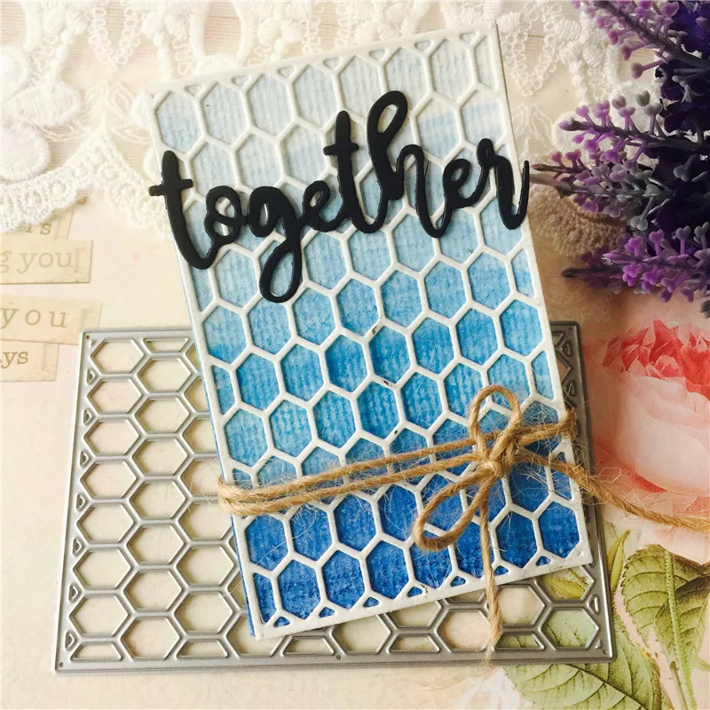 

Hexagon Mesh Metal Cutting Dies for Scrapbooking DIY Album Embossing Folder Paper Cards Maker Template Decor Stencils Dies