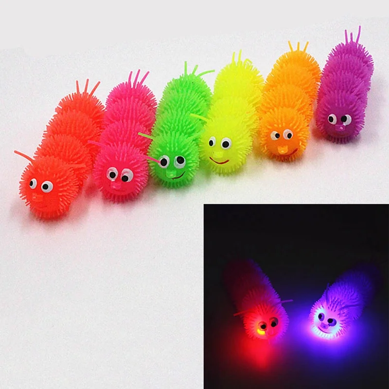 

1 Piece Flash Exotic Toys Luminous Fur Ball Children's Caterpillars Flash Soft Hair Ball Children's Kids Toys Random Color