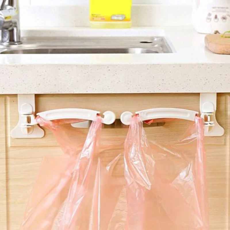 

2 PCS Garbage Bag Holder Storage Rack Cupboard Hanging Rack Door Household Kitchen Hogard