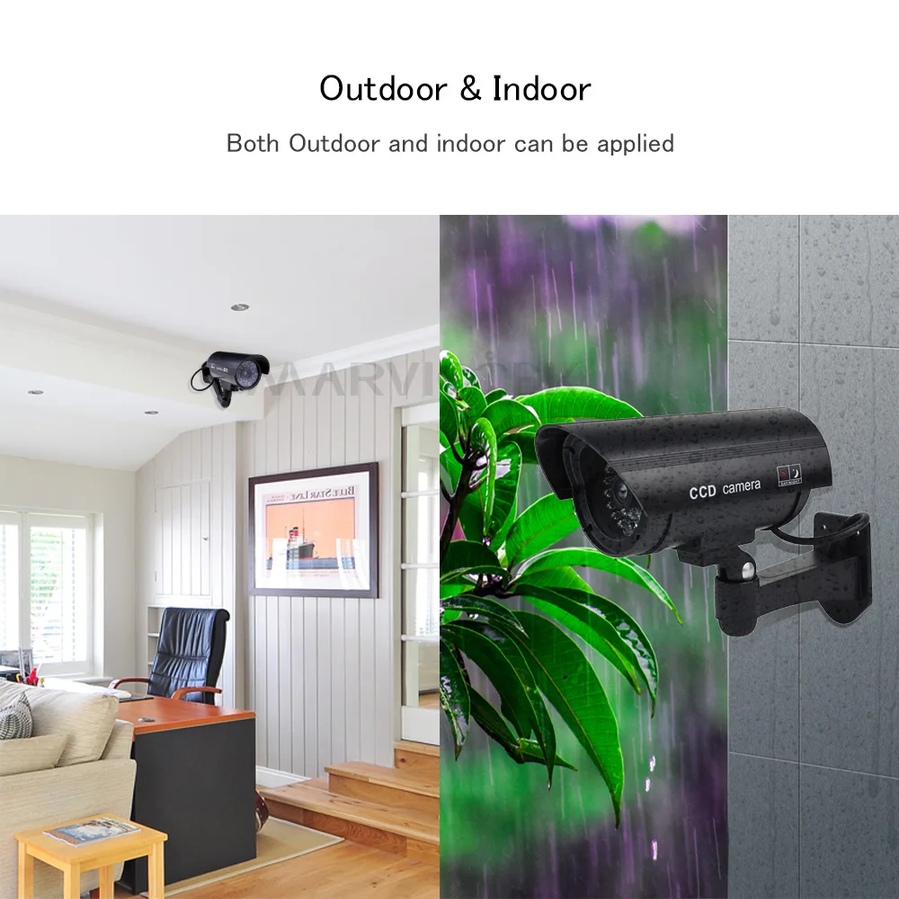 Dummy Camera Waterproof Outdoor Home Security Video Surveillance CCTV Dummy Cameras Bullet Camera With LED Light Fake Camera