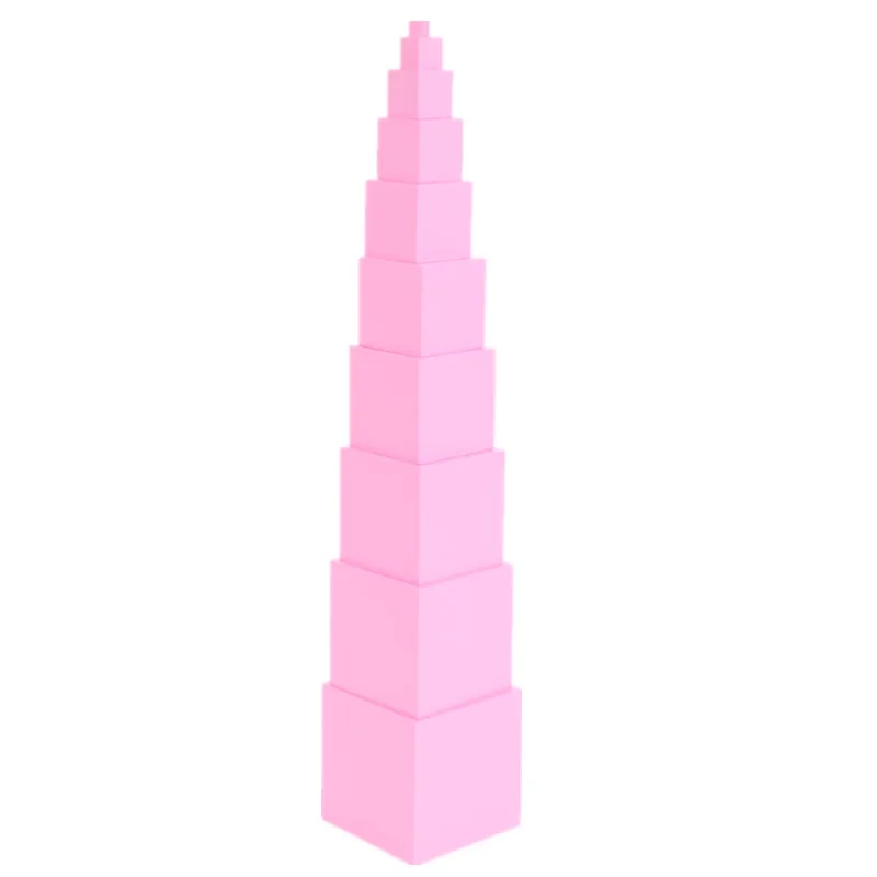 

Pink Tower Montessori Material 3D Puzzle Creative Sensor Kid Educational Toy For Preschool Teaching Aids Family Children Toy