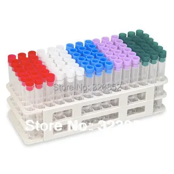 

Plastic Test Tube With Cap And Rack 13x100mm 7ml 90tubes Caps 5 Colors --Single