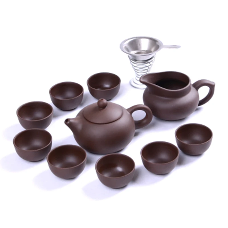 Исин фиолетовый песок чайный набор керамический кунг-фу чайный горшок, ручной работы фиолетовый песок чайный горшок чайная чашка gaiwan Tureen чайная церемония