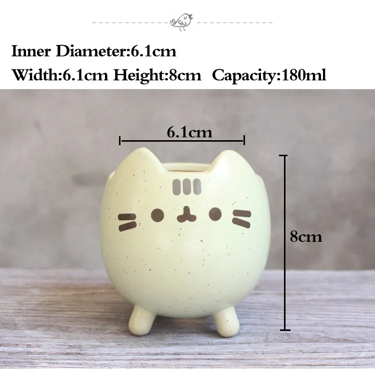 Горшок для суккулентов с отверстием, милый цветочный горшок для животных, цветочный горшок, милый маленький кот, домашний садовый декор, бонсай, горшки, подарок на день рождения
