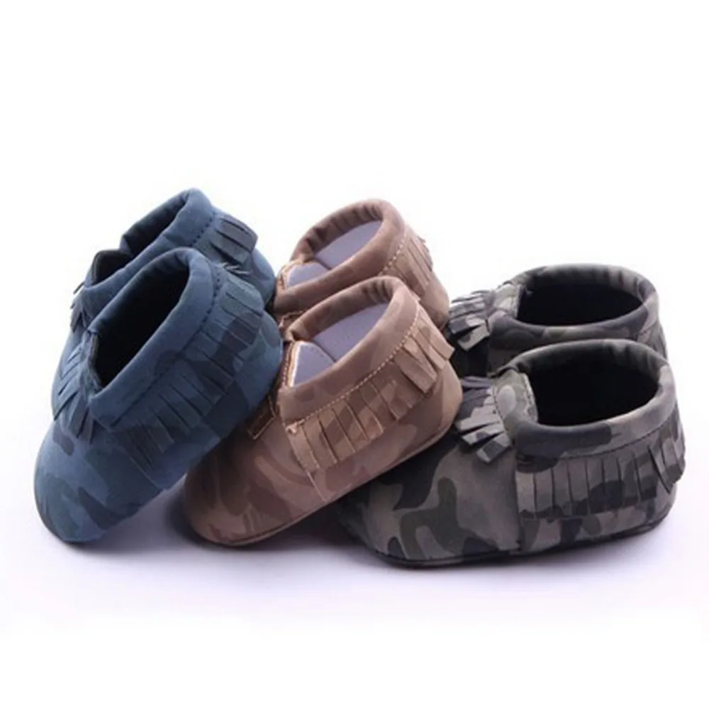 

New Solid Camo Leopard Style Infant Toddler Boys Girls Kids First Walkers Shoes Newborn Baby Moccasins Soft Moccs Shoes Zapatos