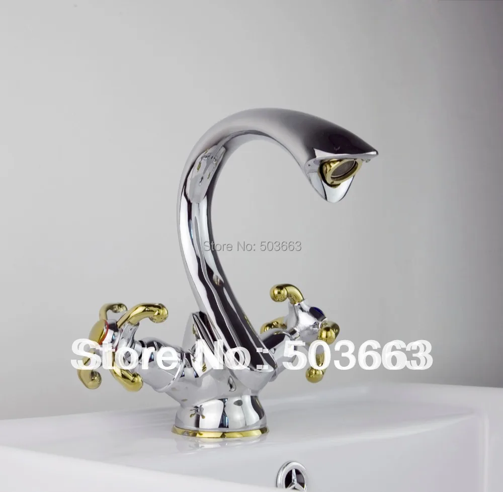 

Brand New Style Double Handles Bathroom Basin Sink Faucet Mixer Tap Chrome Vanity Cranes Y-003 Mixer Tap Faucet