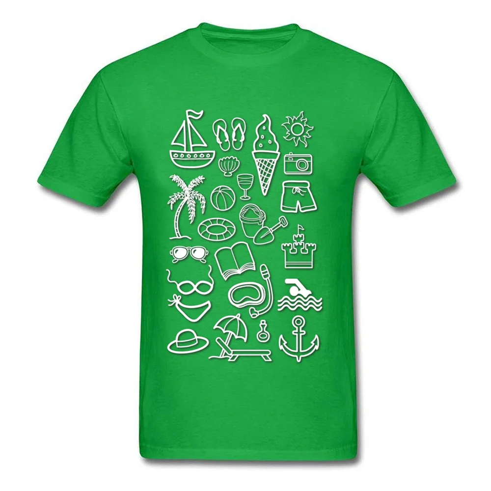 Beach Holiday 100% Cotton Design T Shirt Classic Short Sleeve Man Tshirts Geek Summer T-Shirt Round Collar Free Shipping Beach Holiday green