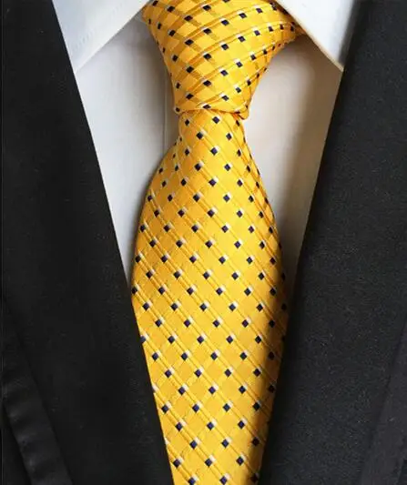 Новые Классические шелковые мужские галстуки на шею Галстуки 8 см клетчатые полосатые галстуки для мужчин деловые роскошные свадебные галстуки Gravatas - Цвет: LUD 44