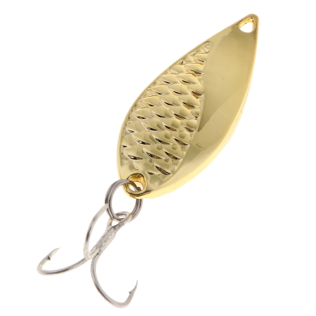 Metal Spoon Fishing Lures 15g Baits Treble Hook Fishing Tackle for Trout Bass Pike Walleye Salmon