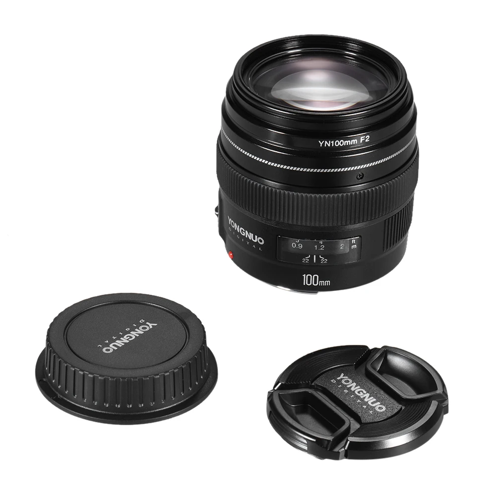  YONGNUO YN100mm F2 Medium Telephoto Lens Prime Lens Large Aperture Auto Focus Lens for Canon EOS Re