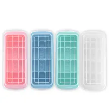 4 цвета 18 сетки силиконовый кубик льда с крышкой экологичный лоток для ледяных кубиков льда небольшой инструмент для резки фруктов льдогенератор для изготовления льда