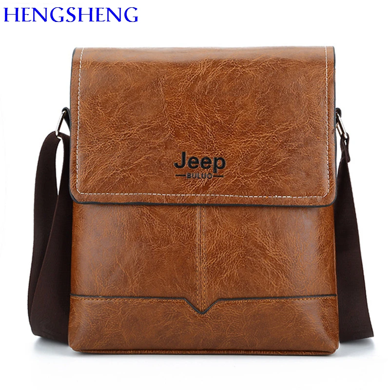 HENGSHENG JEEP font b Leather b font men shoulder bags with quality pu font b leather