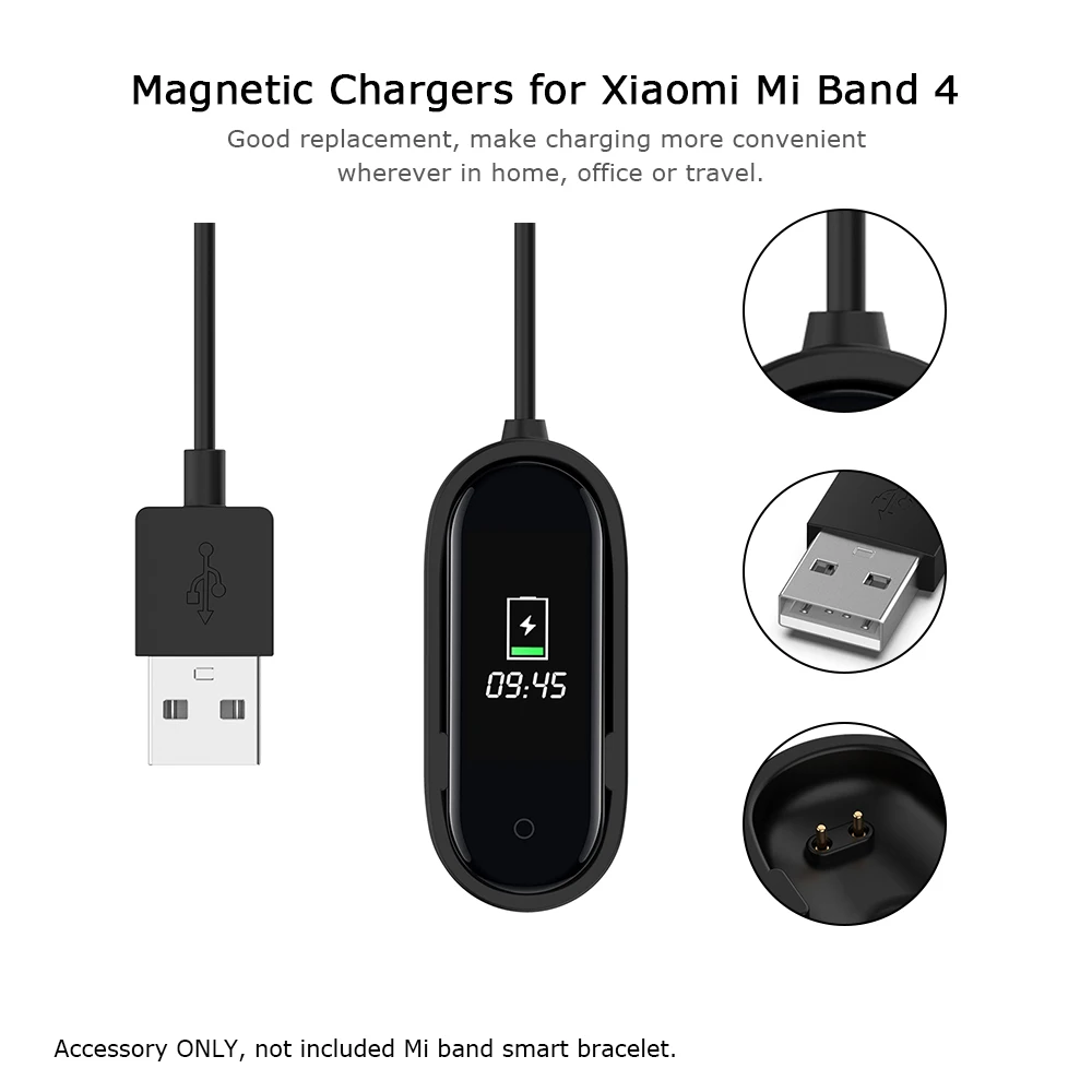 Магнитный умный фитнес трекер зарядное устройство для Xiaomi Mi Band 4 зарядный кабель