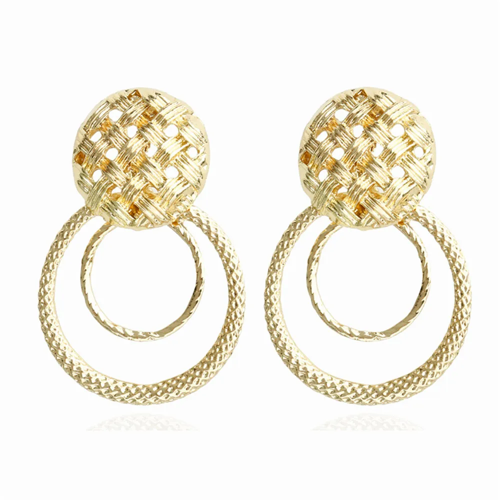 

ECODAY Fashion Braided Metal Earrings for Women Big Circle Earings Oorbellen Pendientes Brincos Za 2019 Accesorios Mujer