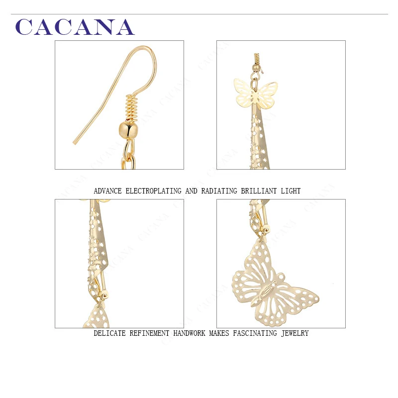 CACANA Dangle Long Earrings For Women Butterfly Run After One Bijouterie Hot Sale No.A239 A240