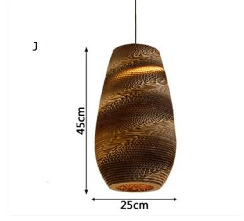 Деревянный бумажный кулон соты светильник s картонная птичья клетка E27 подвесной светильник Лофт светильник подвесной светильник Домашний Светильник ing одежда - Цвет корпуса: Model J