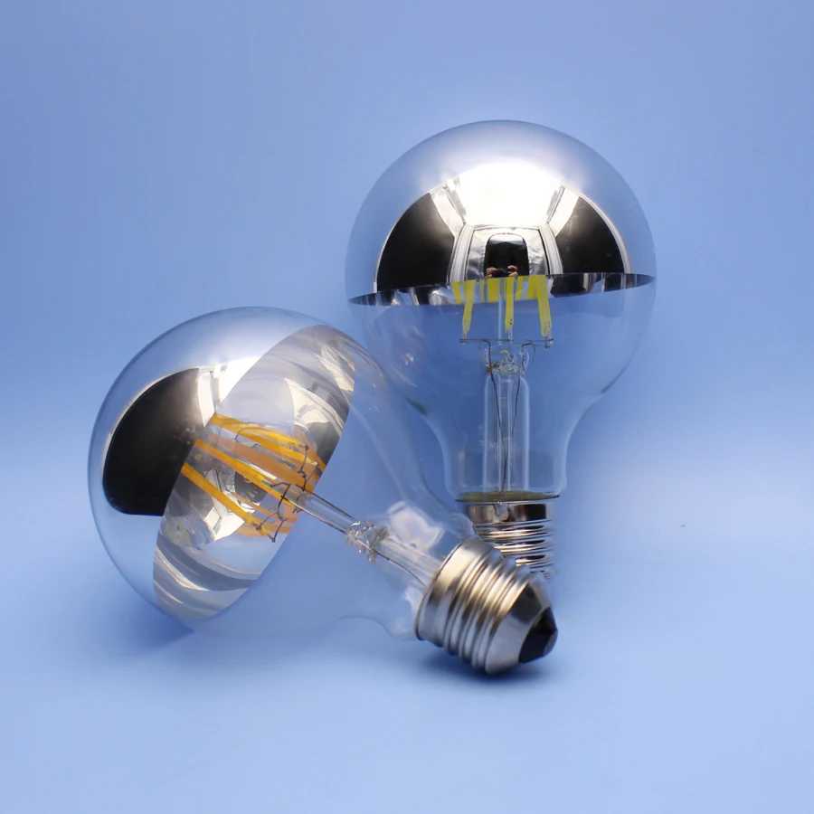 Silver G80 LED Bulb 4W E26 E27 120V 110V 220V Silver Bowl Tipped Light