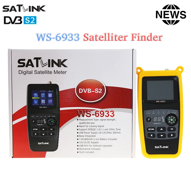 

Original Satlink WS-6933 Satellite Finder DVB-S2 FTA CKU Band satfinder digital satellite finder meter DVB S2 Satfinder ws 6933