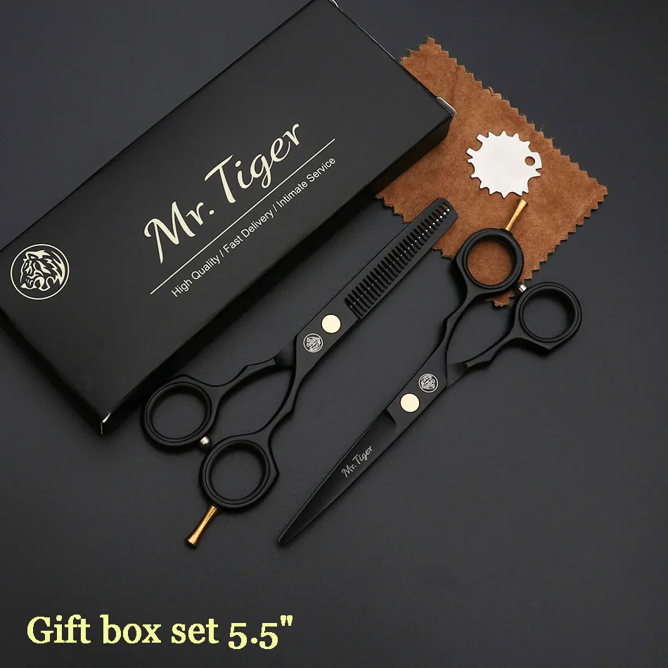 Новинка 6,0 дюймов Профессиональные Парикмахерские ножницы набор ножниц для стрижки волос 5,5 Стрижка волос ножницы для салона - Цвет: gift box set