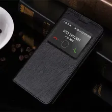 View Window Business 100 Genuine Leather Flip Back Cover case For Huawei Honor 6 Plus with