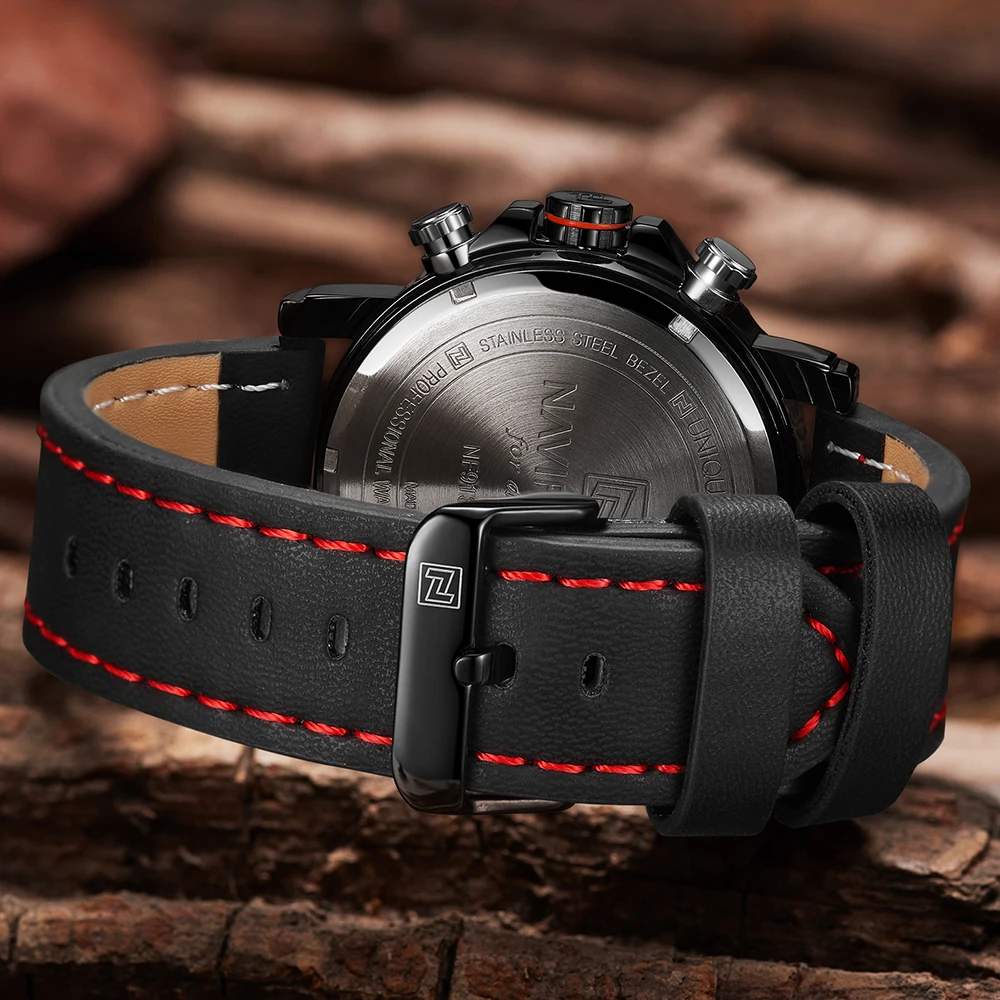 NAVIFORCE мужские часы лучший бренд класса люкс Оригинальные спортивные кожаные 30 м