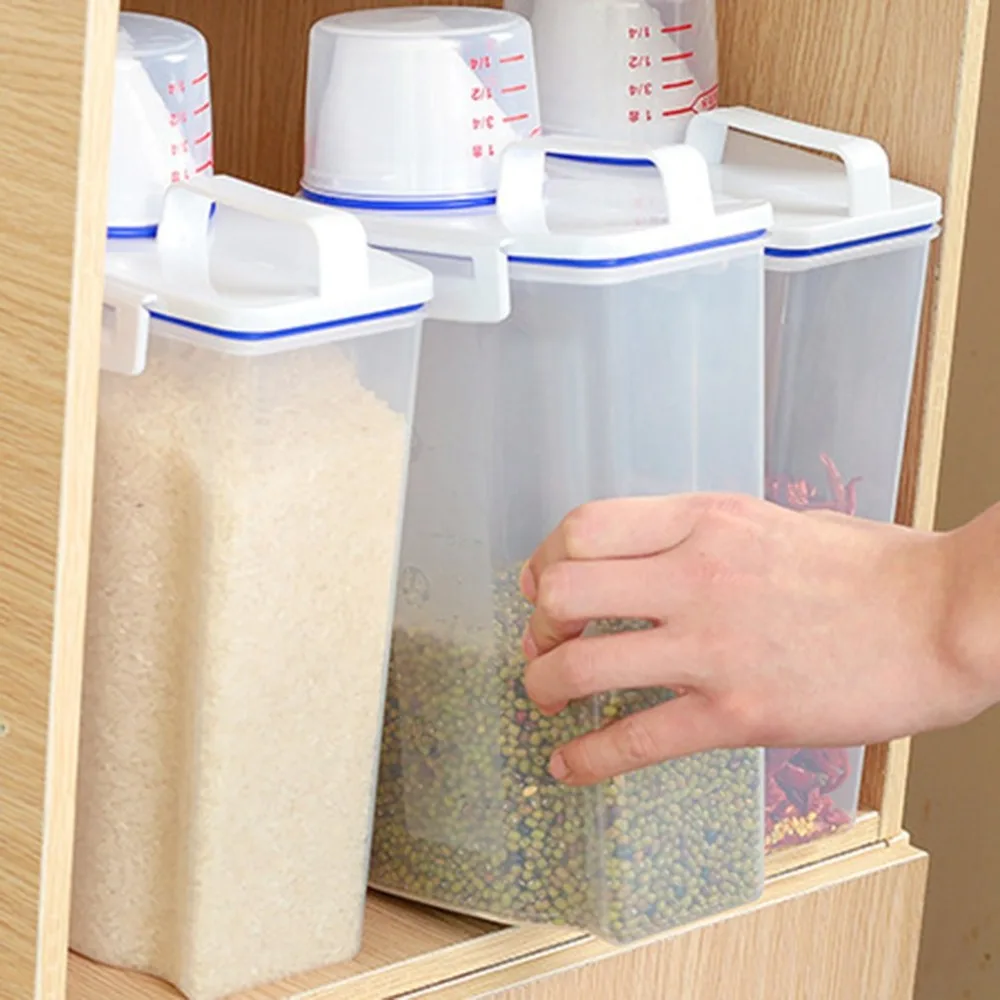 Портативный размер прозрачный пластиковый кухонный пищевой контейнер для крупы чехол для хранения зерен ящик для хранения риса