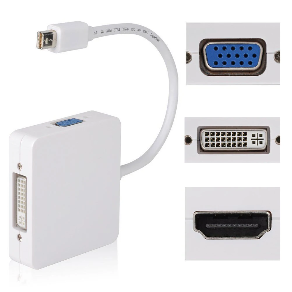 Hot HMDI Converter Adapter Converter to DVI VGA HDMI 3 in 1 for Apple