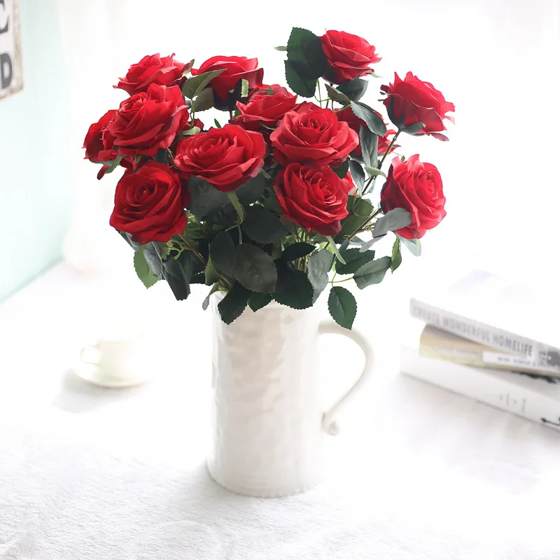 

Artificial Silk 1 Bunch Rose Floral Bouquet Fake Flower Arrange Table Daisy Wedding Flowers Decor Party Accessory Flores