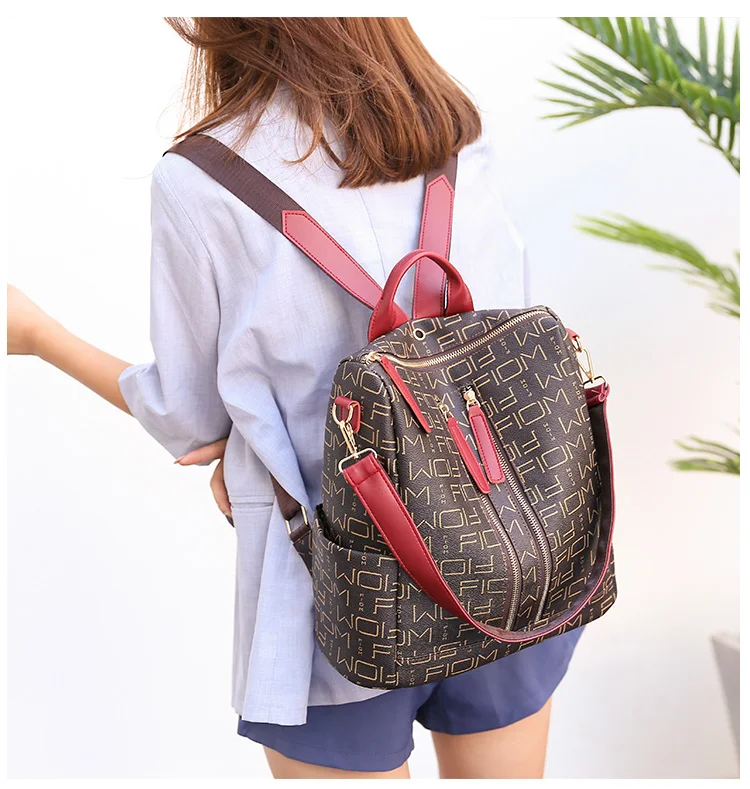 Leather Backpacks for Adolescent Girls Zipper Backpack Female Backpack to School Notebooks Laptop College bag