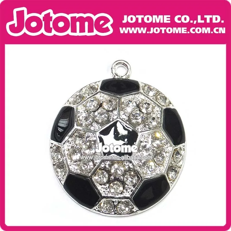 

Hot sale world cup fan Crystal Rhinestone soccer/ football Pendant/charm for diy necklace