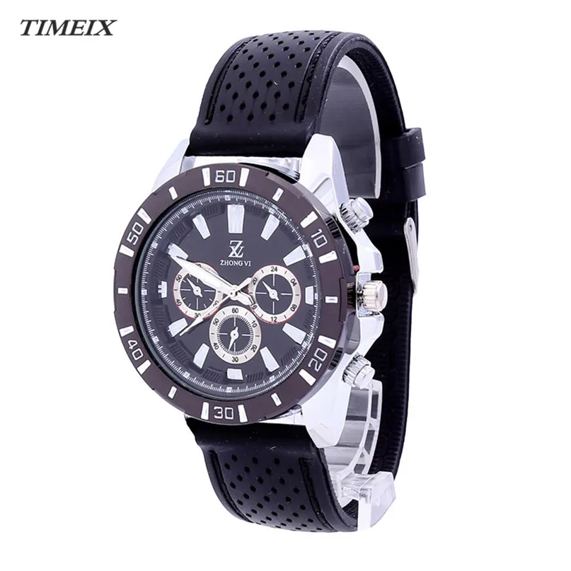 Fashion New Men's Watch Luxury Silicone Band Analog Quartz Sport Watch