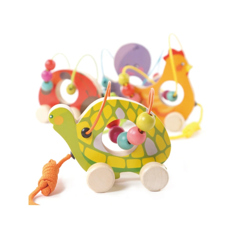 

Wooden Cute Animal Shape Pull Toy Children Early Education Puzzle Tractor To Give Children The Best Enlightenment Gift