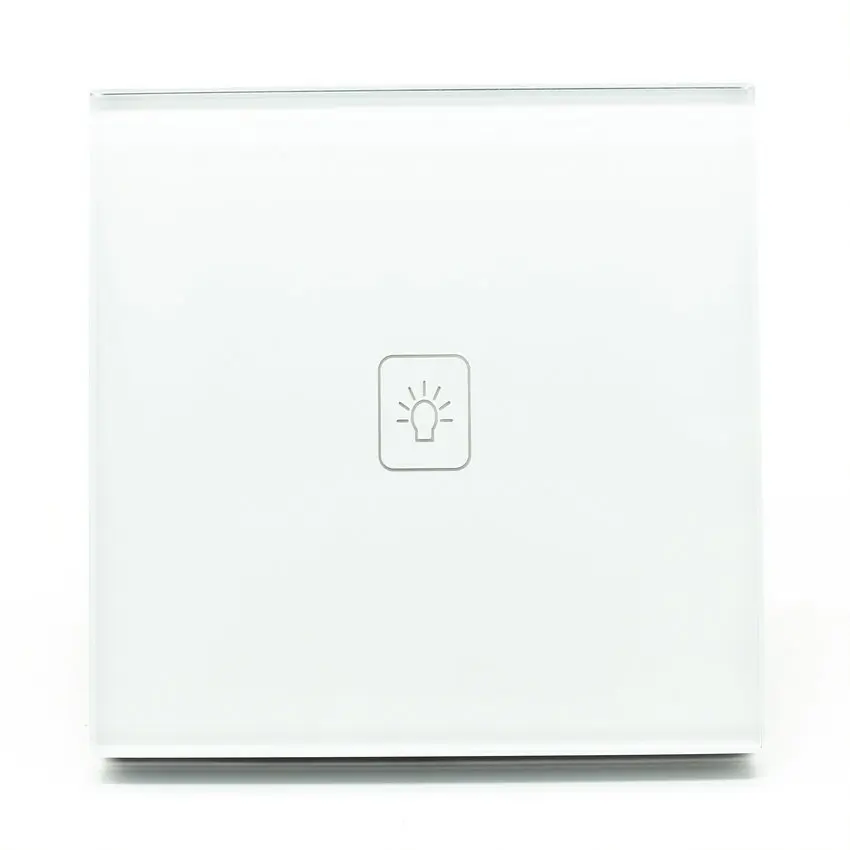 

Wifi Wall Switch 1 Gang 1 Way Luxury White Crystal Wireless Remote Light Relay App Touch Control Wifi Smart CE SK-W801-01-EU