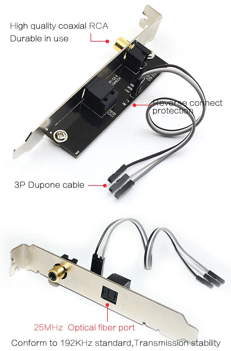 CIRMECH 24BIT192KHz SPDIF дочерняя карта Оптическое волокно коаксиальный цифровой звуковой карты дефлектор DAC DTS декодер для общей материнской платы