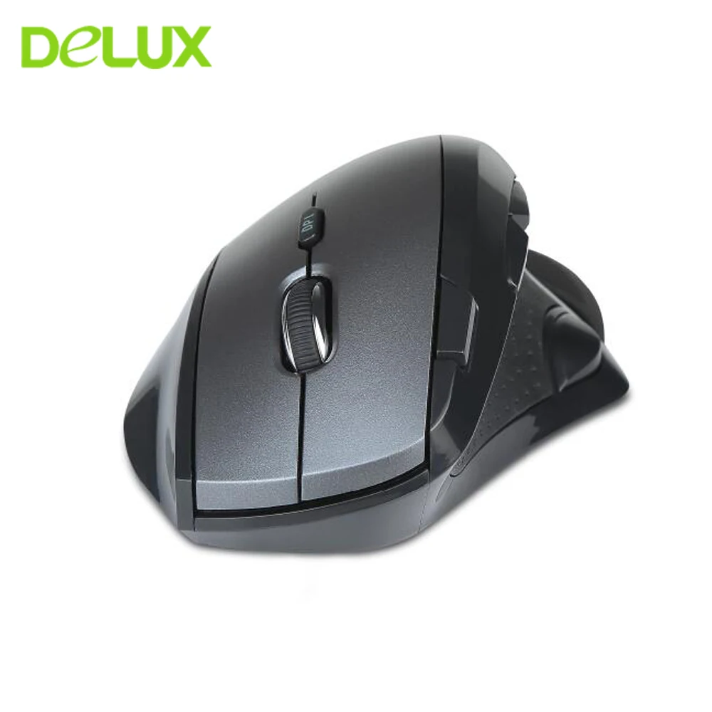 

Delux M910 Wireless Mouse Ergonomic Vertical Gaming Mice 9 Button 2400 DPI USB Optical Computer Mause Gamer For PC Laptop