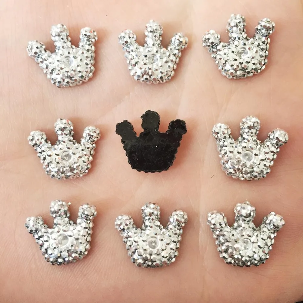 

Hot 60pcs Resin Silver Crown flat back stone scrapbook Wedding Embellishment diy appliques SD732*2