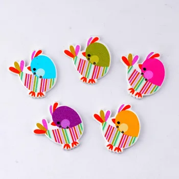 

Free Shipping Retail 10pcs Mixed 2 Holes Cartoon Animal Chickens Turkeys Wood Sewing Buttons Scrapbooking 35x34mm F0147