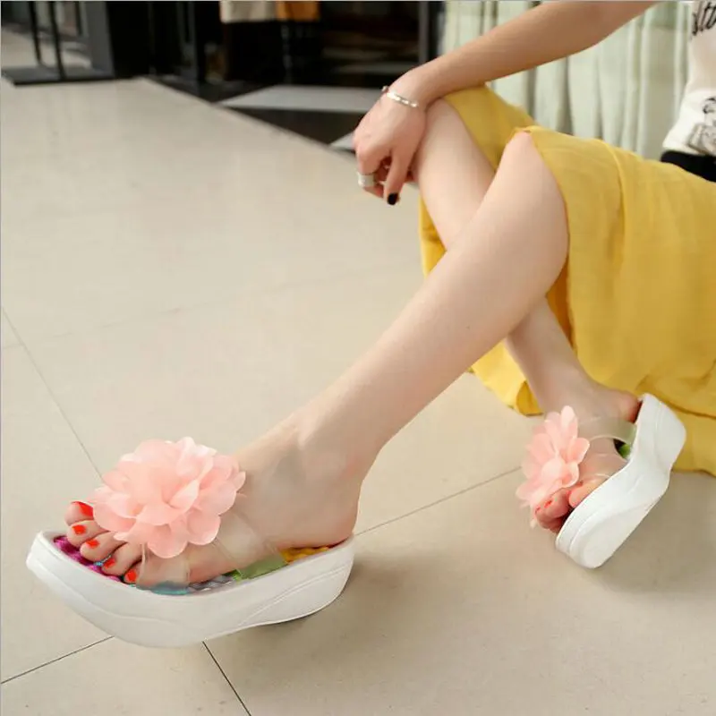 Summer Sandals Wedges Flip Flops Platform Slippers Shoes slippers sandalia New Women Sandals Fashion Flower shoes MM-92